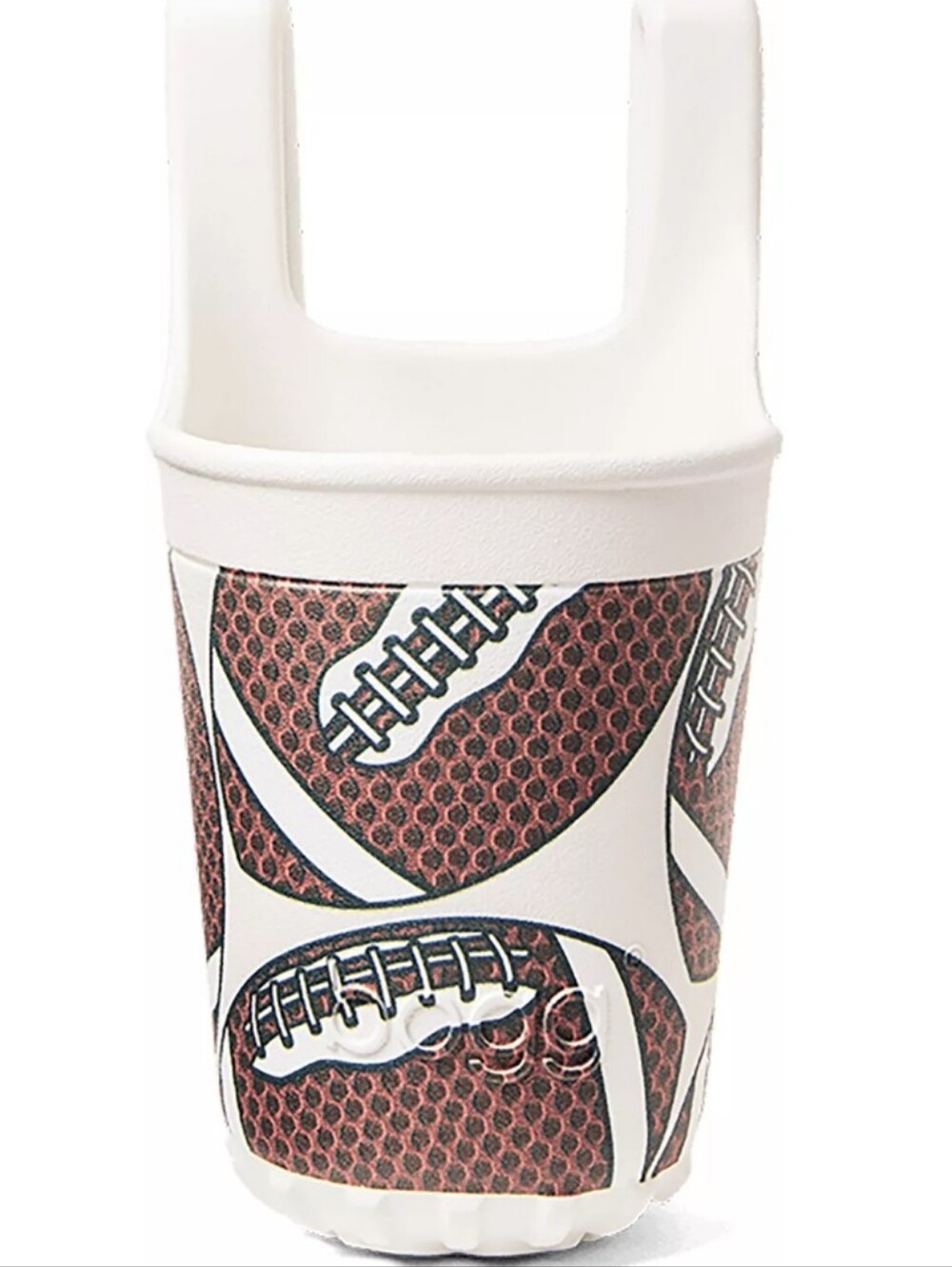 Bogg Bevy Football Print Cup Holder White and Brown  By Bogg Bag Te LS TY
